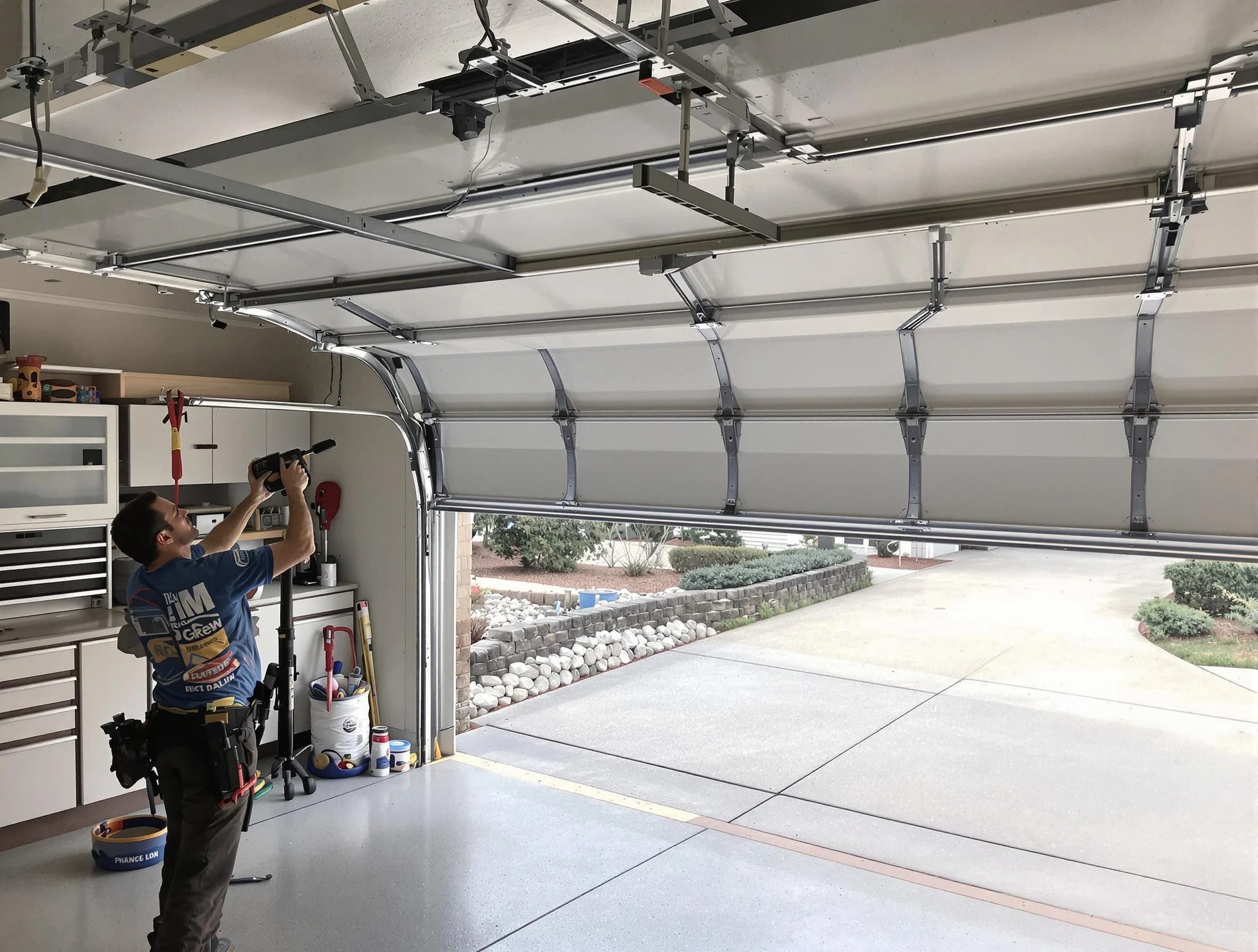 Garage door track repair service by Livingston Garage Door Repair in Livingston