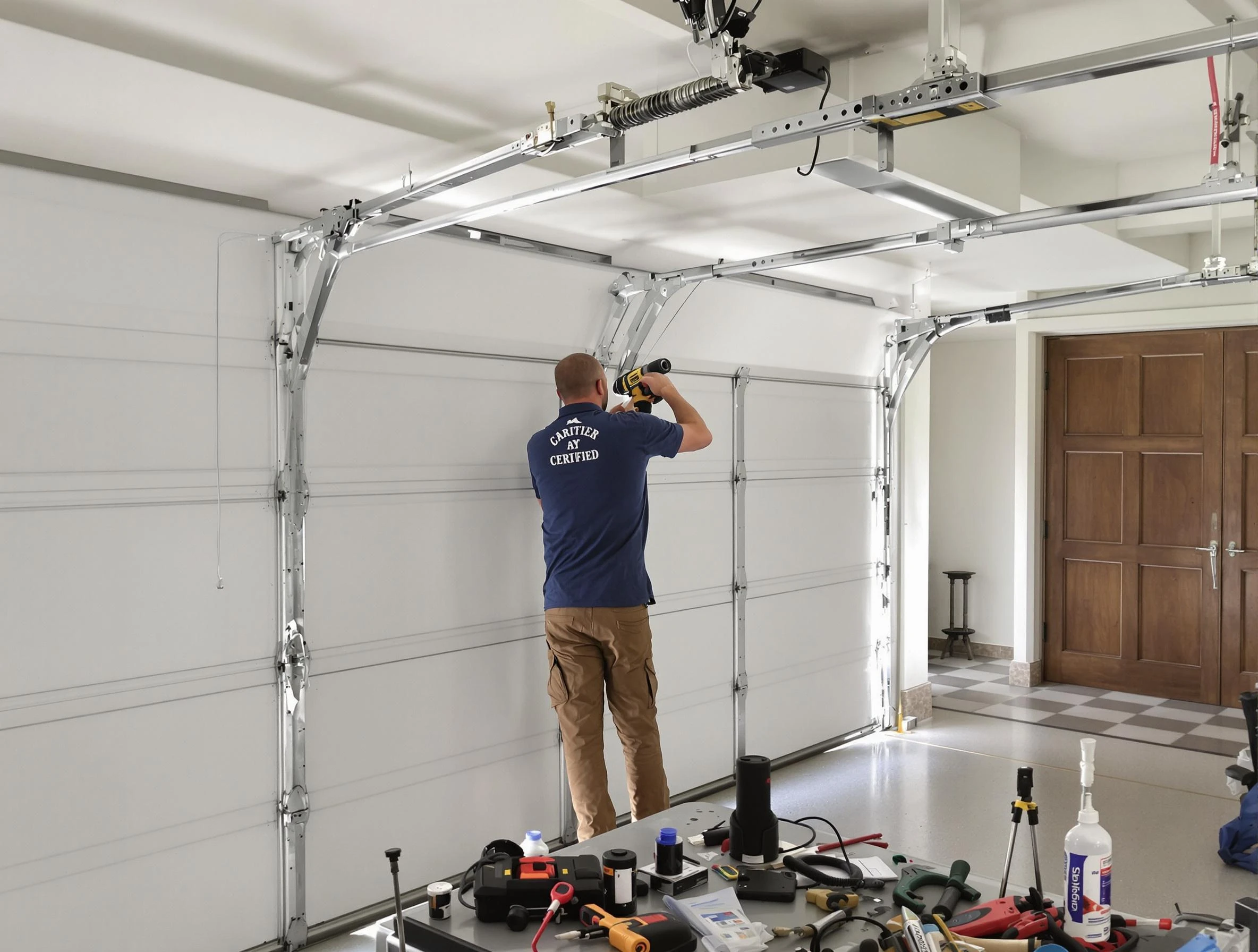 Livingston Garage Door Repair certified technician performing precision garage door repair in Livingston